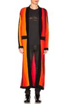 Balmain Striped Robe Sweater In Orange,stripes