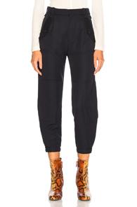Chloe Serge Wool Mix Trousers In Blue