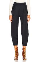 Chloe Serge Wool Mix Trousers In Blue
