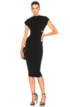 Victoria Beckham Dense Rib Backless Fitted Midi Dress In Black