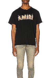Amiri Flame Logo Tee In Black