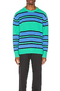 Acne Studios Nimah Stripe Face Pullover In Blue,green,stripes