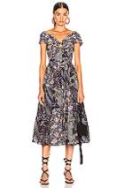 Ulla Johnson Naaila Dress In Blue,brown,floral