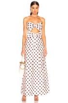 Zimmermann Corsage Bow Dress In Brown,polka Dots,neutral
