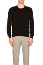 Maison Margiela Suede Patch Pullover Sweater In Black