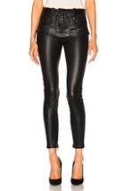 Unravel Leather Lace Up Skinny Pants In Black