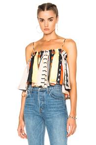 Apiece Apart Sanna Cropped Camisole Top In Blue,orange,stripes,yellow