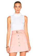 See By Chloe Sleeveless Ruffle Neck Top In White