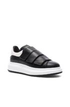 Alexander Mcqueen Leather Platform Velcro Sneakers In Black