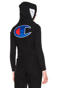 Vetements X Champion Fitted Hoodie In Black