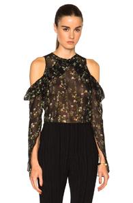 Preen By Thornton Bregazzi Zela Top In Black,floral