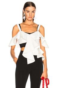 Proenza Schouler Off Shoulder Ruffle Top In White