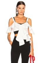 Proenza Schouler Off Shoulder Ruffle Top In White