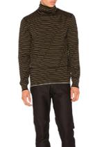 Lanvin Stripe Jersey Stitch Turtleneck In Black,stripes