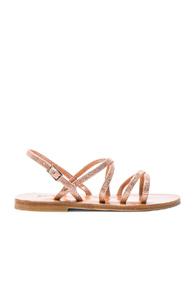 K Jacques Metallic Suede Batura Sandals In Metallic,pink
