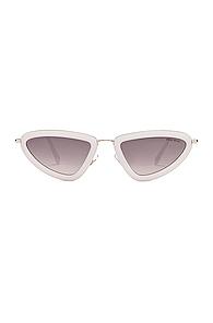 Miu Miu Skinny Sunglasses In White