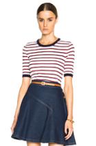 Equipment Brienne Crew Top In Stripes,white,red