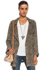 Current/elliott The Infantry Rayon Jacket In Green,abstract