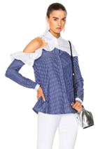 Sandy Liang Charles Shirt In Blue,white,stripes