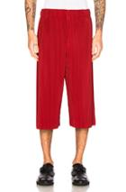 Issey Miyake Homme Plisse Shorts In Red