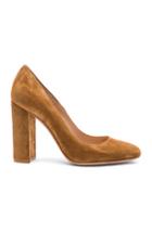 Gianvito Rossi Suede Chunky Heels In Brown