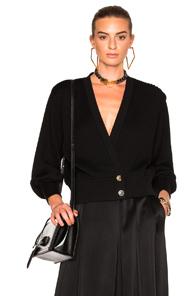 Loewe Cropped Pleated Cardigan In Black