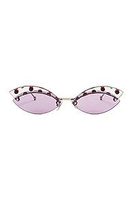 Fendi Defender Butterfly Polka Dot Sunglasses In Polka Dot,purple
