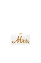Edie Parker Mrs. Clutch In White,metallics