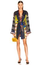Pierre-louis Mascia Aloe Ultrawash Robe In Blue,plaid,red