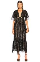 Stella Mccartney Leopard Print Burnout Plunging Gown In Black