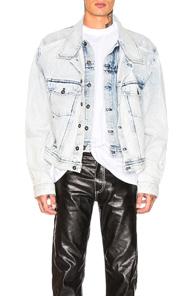 Y Project Double Front Denim Jacket In Denim Light