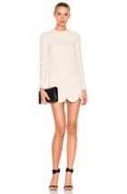 Valentino Scallop Hem Mini Dress In Neutrals,white