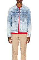 Visvim Damaged Denim Jacket In Denim Light