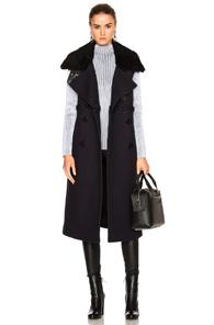 3.1 Phillip Lim Long Shearling Collar Vest In Blue