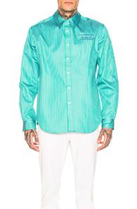 Martine Rose Classic Bonded Shirt In Blue,stripes