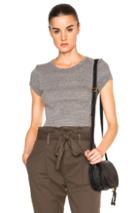 Enza Costa Rib Fitted Tee In Gray