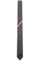 Thom Browne Wool Twill Tie In Gray