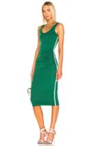 Enza Costa Jersey Side Ruched Midi Dress In Green