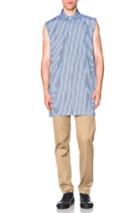 Acne Studios Stein Sleeveless Button Down Shirt In Blue,stripes