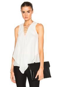Derek Lam 10 Crosby Handkerchief Top In White