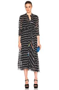 Preen By Thornton Bregazzi Juliana Dress In Stripes,black