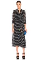 Preen By Thornton Bregazzi Juliana Dress In Stripes,black