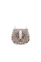 Chloe Mini Drew Bijou Python Print Leather Shoulder Bag In Gray,animal Print
