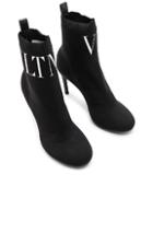 Valentino Vltn Sock Ankle Boots In Black