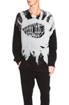 Ann Demeulemeester Printed Sweatshirt In Black,gray,abstract
