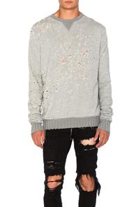 Amiri Shot Gun Crew Sweatshirt In Gray