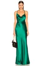 Galvan Silk Whiteley Dress In Green