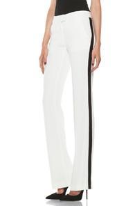 Alexander Mcqueen Narrow Viscose-blend Tuxedo Trouser In White