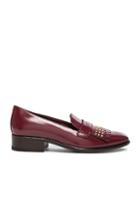Alexander Mcqueen Stud Fringe Leather Loafers In Red