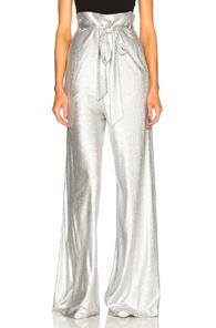Sally Lapointe Metallic Paperbag Pant In Metallics
